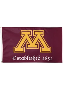 Minnesota Golden Gophers Deluxe Established Silk Screen Grommet Flag - Maroon