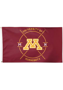 Minnesota Golden Gophers Deluxe Circle Silk Screen Grommet Flag - Maroon