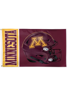 Minnesota Golden Gophers Deluxe Helmet Silk Screen Grommet Flag - Maroon