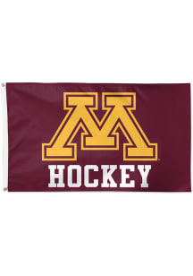 Minnesota Golden Gophers Deluxe Hockey Silk Screen Grommet Flag - Maroon