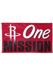 Houston Rockets Deluxe One Mission Silk Screen Grommet Flag - Red