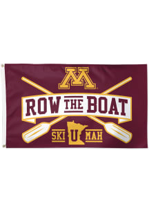 Minnesota Golden Gophers Deluxe Row The Boat Silk Screen Grommet Flag - Maroon
