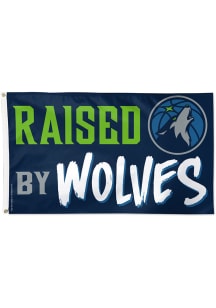 Minnesota Timberwolves Deluxe Slogan Silk Screen Grommet Flag - Blue
