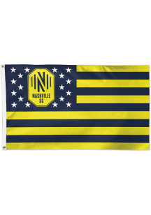 Nashville SC Deluxe Stars and Stripes Silk Screen Grommet Flag - Yellow