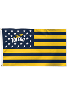 Toledo Rockets Deluxe Stars and Stripes Silk Screen Grommet Flag - Yellow