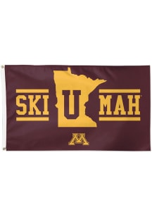 Minnesota Golden Gophers Deluxe State Slogan Silk Screen Grommet Flag - Maroon