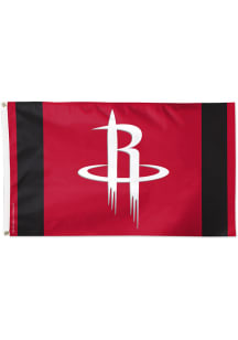 Houston Rockets Deluxe Vertical Stripe Silk Screen Grommet Flag - Red
