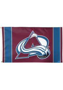 Colorado Avalanche Deluxe Vertical Stripe Silk Screen Grommet Flag - Maroon