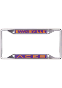 Evansville Purple Aces Metal License Frame
