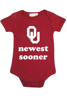 Oklahoma Sooners Baby Crimson Newest Short Sleeve One Piece