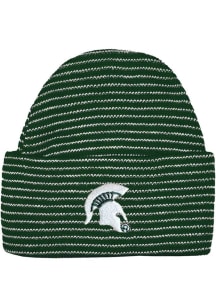 Michigan State Spartans Green Stripe Design Newborn Knit Hat