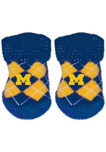 Michigan Wolverines Argyle Baby Bootie Boxed Set