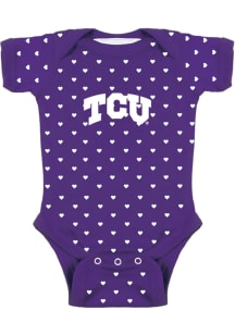 TCU Horned Frogs Baby Purple Heart Short Sleeve One Piece