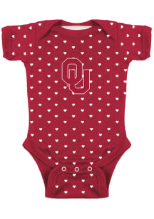 Oklahoma Sooners Baby Crimson Heart Short Sleeve One Piece