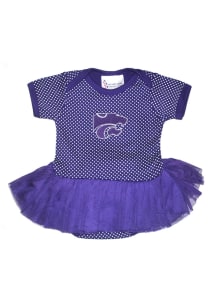 K-State Wildcats Baby Purple Pin Dot Tutu Short Sleeve One Piece