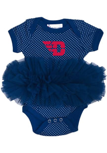 Dayton Flyers Baby Blue Pin Dot Tutu Short Sleeve One Piece