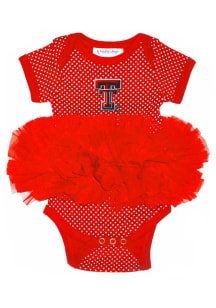 Texas Tech Red Raiders Baby Red Pin Dot Tutu Short Sleeve One Piece