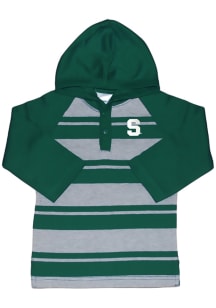 Michigan State Spartans Toddler Green Striped Rugby Long Sleeve Hooded Sweatshirt
