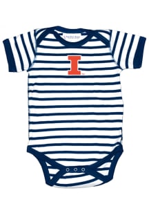 Illinois Fighting Illini Baby Navy Blue Skylar Short Sleeve One Piece