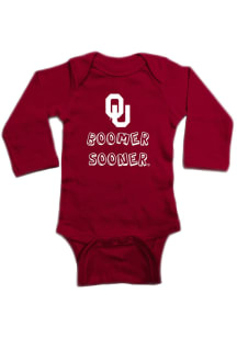 Oklahoma Sooners Baby Cardinal Boomer Sooner Long Sleeve One Piece
