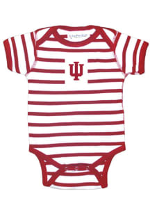 Indiana Hoosiers Baby Cardinal Skylar Stripe Short Sleeve One Piece