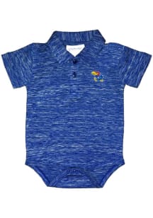 Kansas Jayhawks Baby Blue Space Dye Short Sleeve One Piece Polo