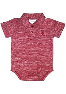 Oklahoma Sooners Baby Cardinal Space Dye Short Sleeve One Piece Polo