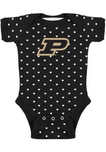 Purdue Boilermakers Baby Black Heart Short Sleeve One Piece