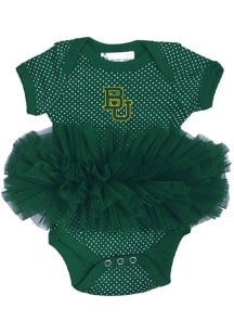 Baylor Bears Baby Green Pin Dot Short Sleeve One Piece