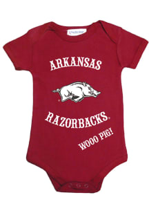 Arkansas Razorbacks Baby Cardinal Team Chant Short Sleeve One Piece