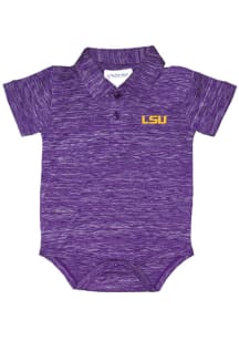 LSU Tigers Baby Purple Space Dye Short Sleeve One Piece Polo