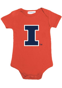 Illinois Fighting Illini Baby Orange Fighting Illini Short Sleeve One Piece