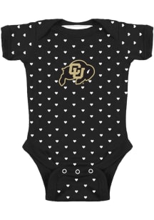 Colorado Buffaloes Baby Black Heart Short Sleeve One Piece