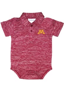 Minnesota Golden Gophers Baby Cardinal Space Dye Short Sleeve One Piece Polo