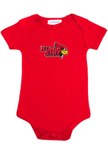 Illinois State Redbirds Baby Red Primary Team Logo Short Sleeve One Piece