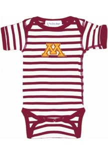 Minnesota Golden Gophers Baby Cardinal Stripe Short Sleeve One Piece