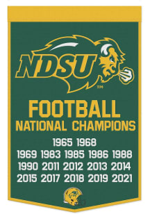 North Dakota State Bison Vertical Wool Champs Banner - Green