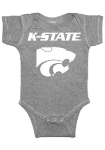K-State Wildcats Baby Grey #1 Short Sleeve One Piece