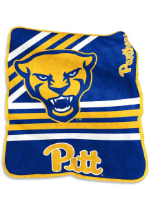 Pitt Panthers Stripe Raschel Raschel Throw Blanket - Blue