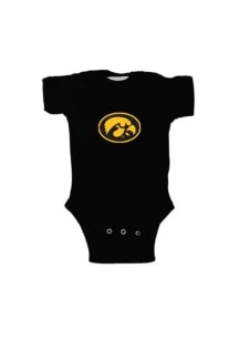Iowa Hawkeyes Baby Black Bailey Short Sleeve One Piece