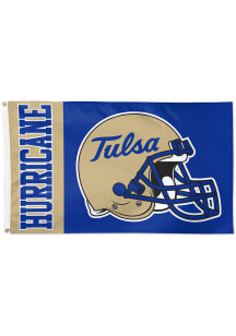 Tulsa Golden Hurricane Helmet Deluxe Silk Screen Grommet Flag - Blue