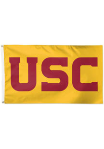 USC Trojans Deluxe Design Silk Screen Grommet Flag - Yellow