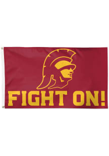 USC Trojans Slogan Deluxe Silk Screen Grommet Flag - Red