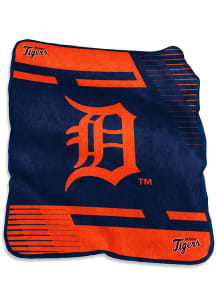 Detroit Tigers Stripe Raschel Throw Blanket - Navy Blue
