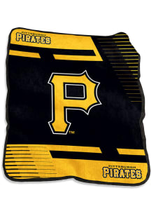 Pittsburgh Pirates Stripe Raschel Throw Blanket - Black