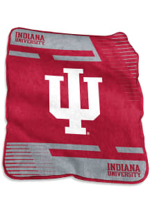 Indiana Hoosiers Stripe Raschel Throw Blanket - White