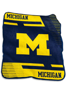 Michigan Wolverines Stripe Raschel Throw Blanket - Yellow