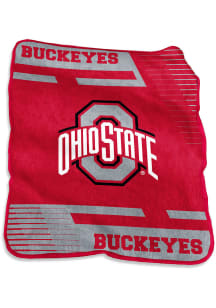 Ohio State Buckeyes Stripe Raschel Throw Blanket - Red