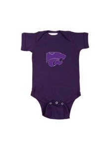 K-State Wildcats Baby Purple Embroidered Logo Short Sleeve One Piece