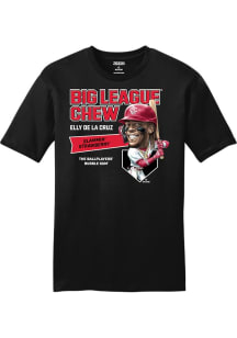 Elly De La Cruz Cincinnati Reds Black Big League Chew Main Event Short Sleeve Fashion Player T Shi..